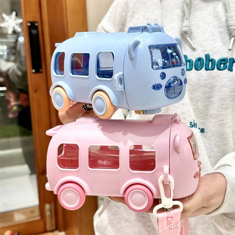 Kids Cute Cartoon Straw Water Bottle Leakproof BPA Free