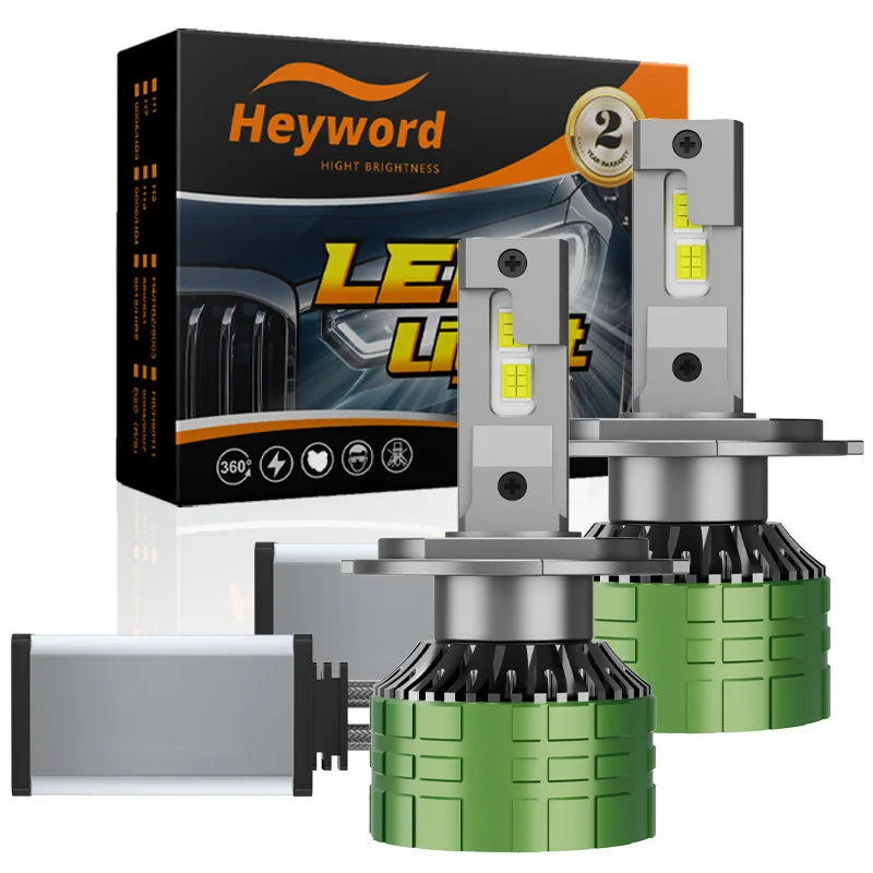Heyword 72000LM Canbus LED Headlight Bulbs 6000K 12V Plug Play