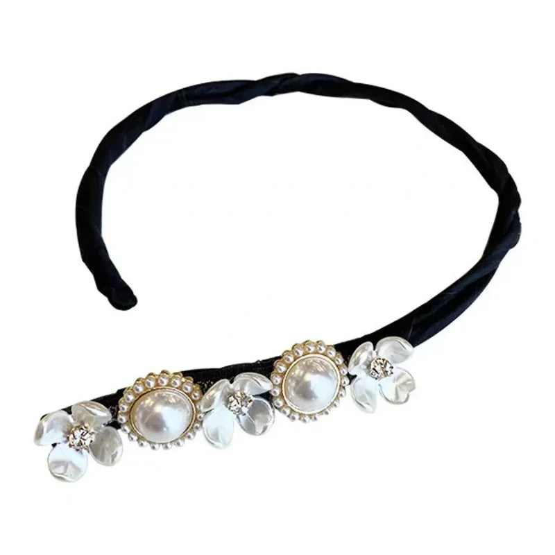 Elegant Pearl Flower Bun Maker Korean Lazy Hair Curlers for Effortless Styling