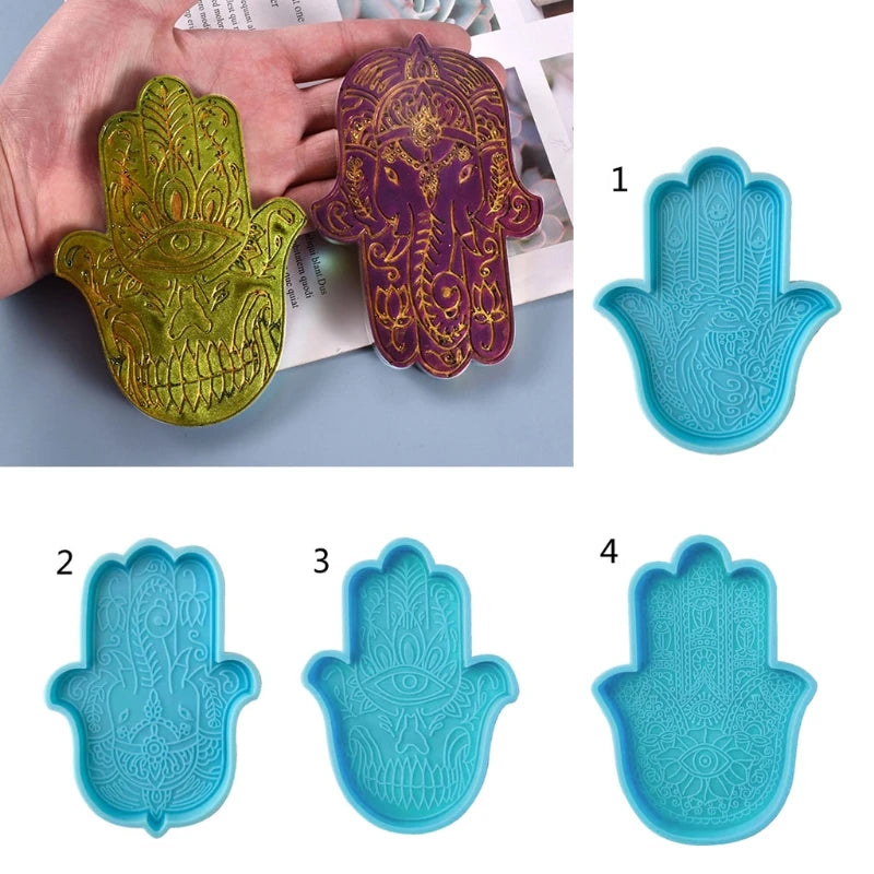 Fatima Hand Silicone Mold for DIY Epoxy Resin Coasters and Trays