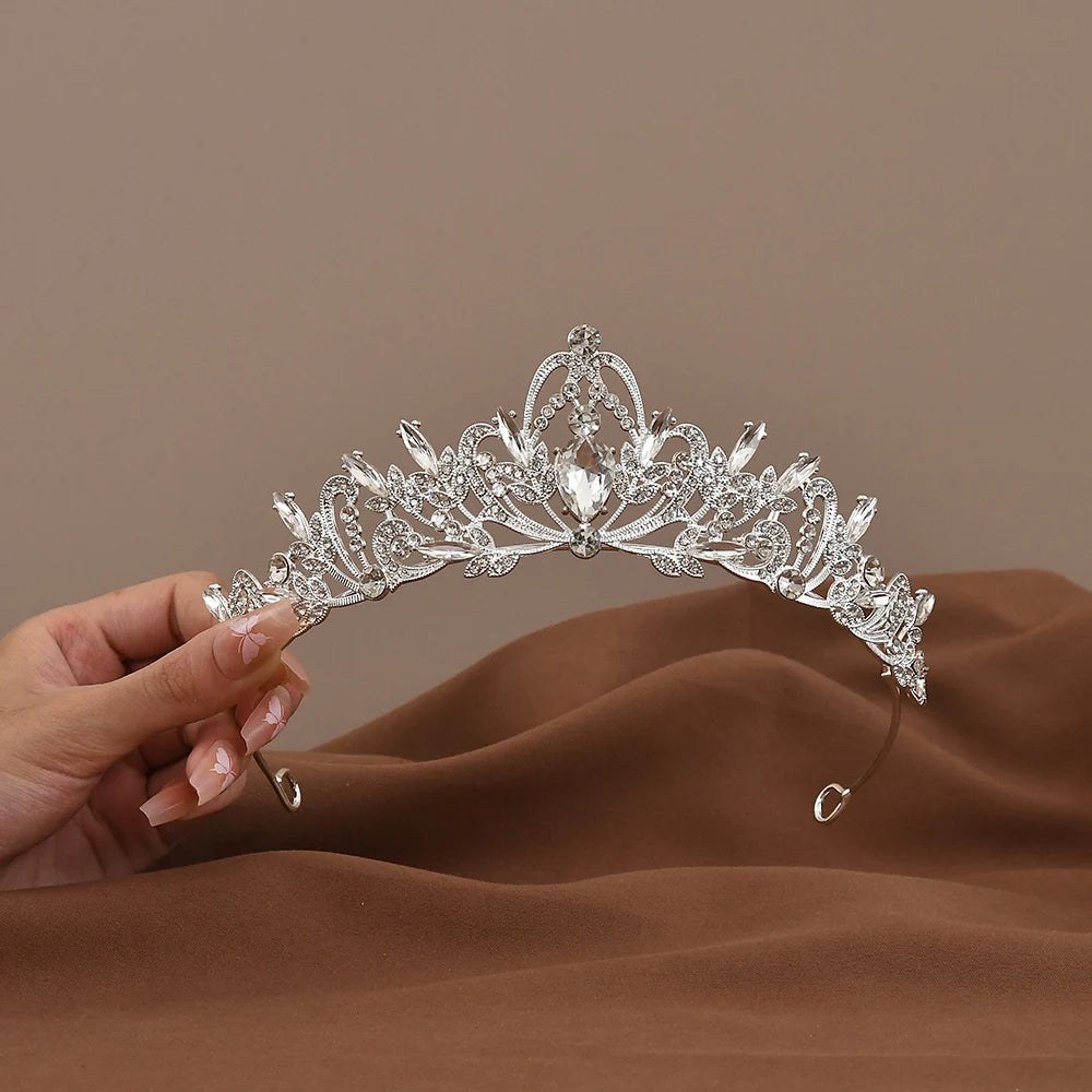 Exquisite Baroque Crystal Bridal Tiara and Crown for Women with Rhinestone Prom Diadem