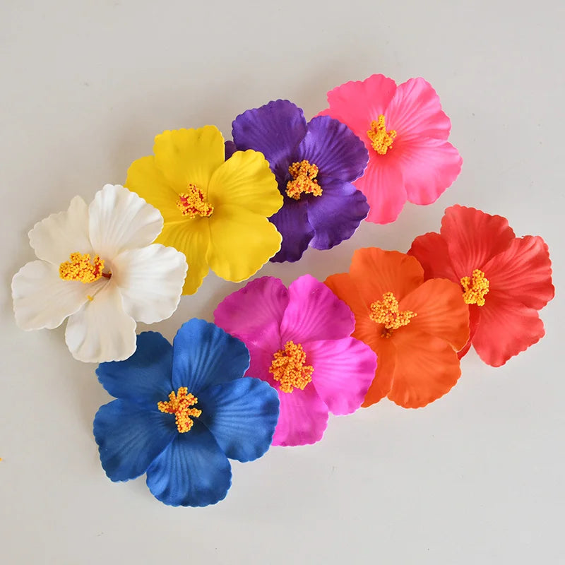 Hawaiian Flower Hair Clips Set for Summer Beach Weddings and Party Celebrations