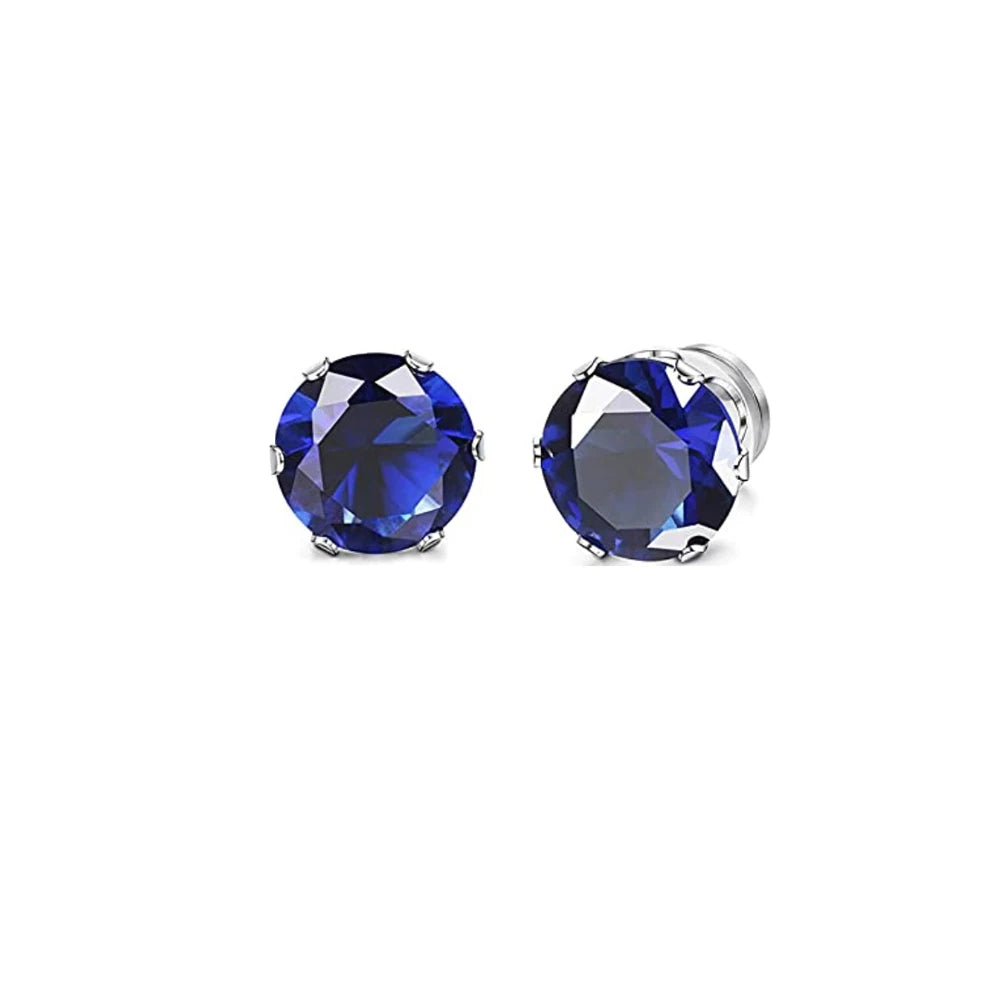 2PC Magnetic Clip-On Zircon Earrings for Unisex Easy Wear Punk Style Non-Piercing Jewelry