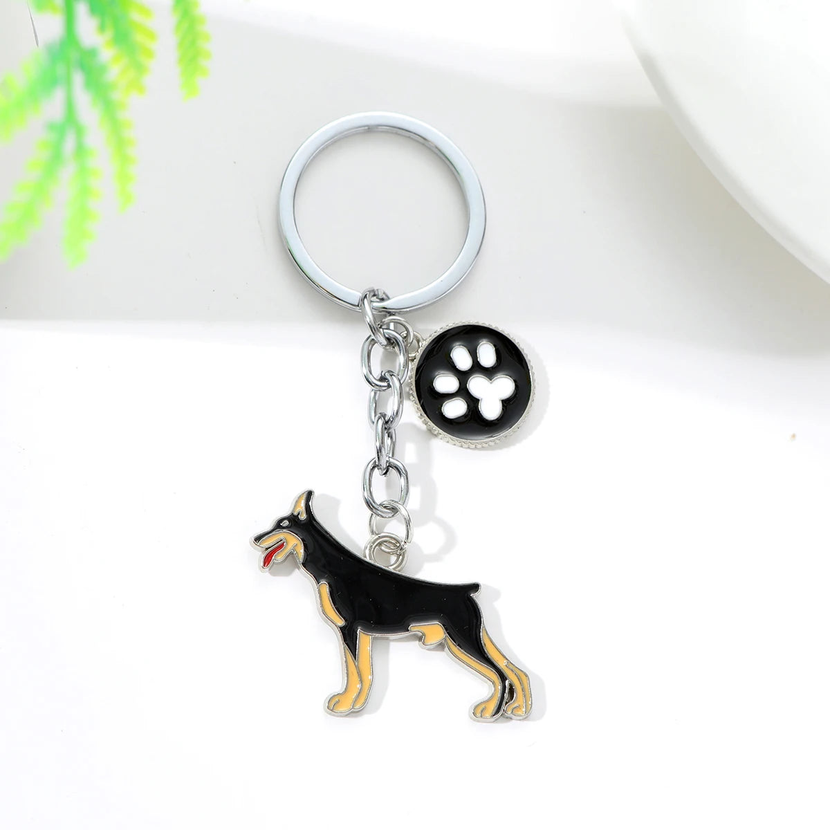 Alaska Husky Cartoon Dog Keychain for Pet Lovers - Cute Silver Zinc Alloy Accessory for Men and Women