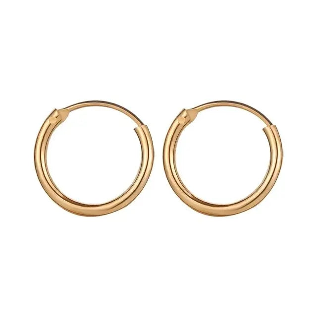 New Trendy Enamel Blue Metal Small Hoop Earrings for Women e081j1