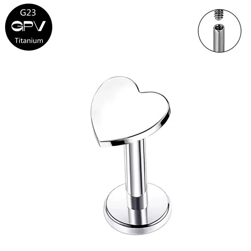 G23 Titanium Stud Earrings with Star Moon Cross Design for Cartilage Piercing Jewelry