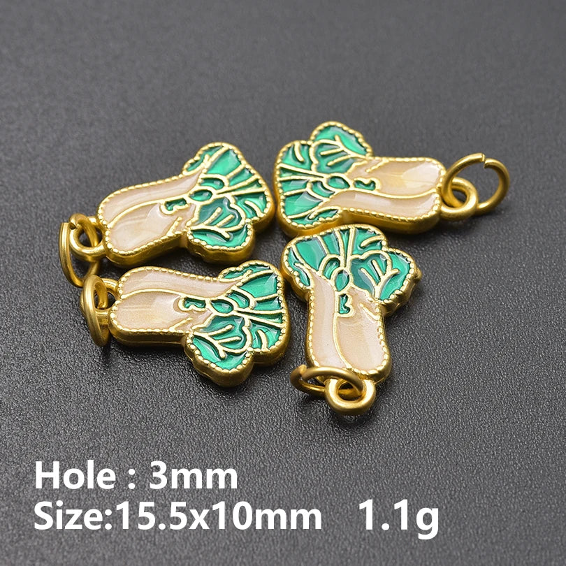 3D Enamel Fruit Charms Set for DIY Jewelry Making Strawberry Grape Pendants 5pcs
