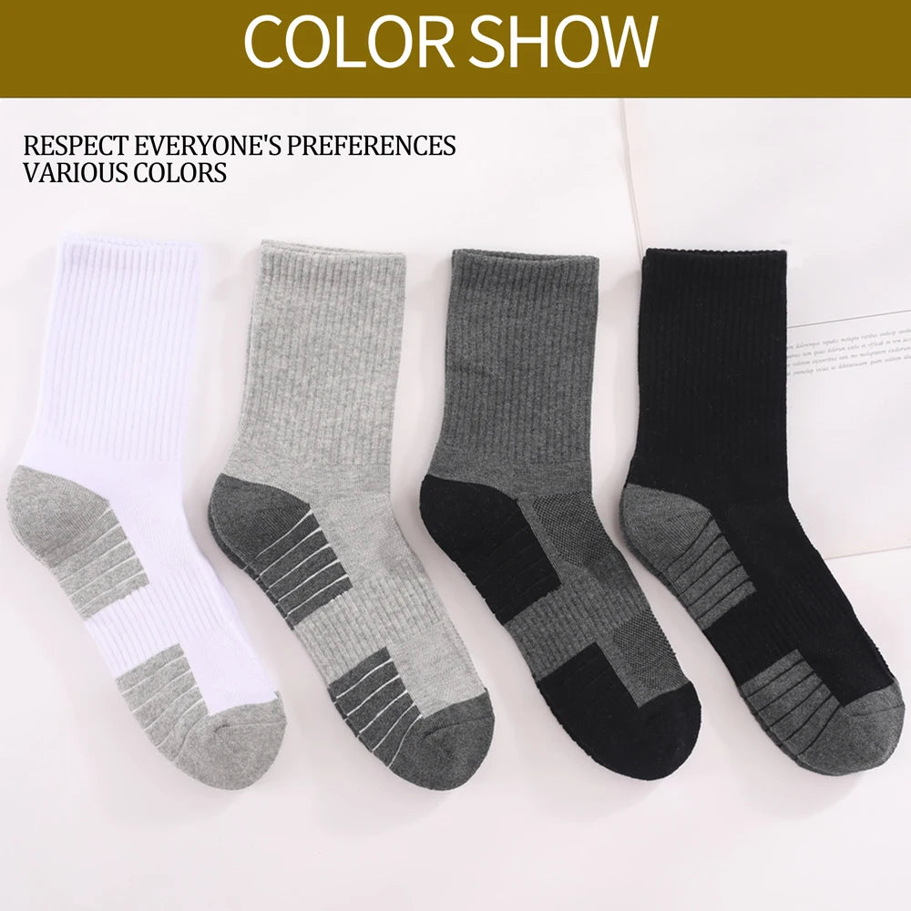 3 Pairs Heavy Duty Cotton Trekking Socks Men Non Slip