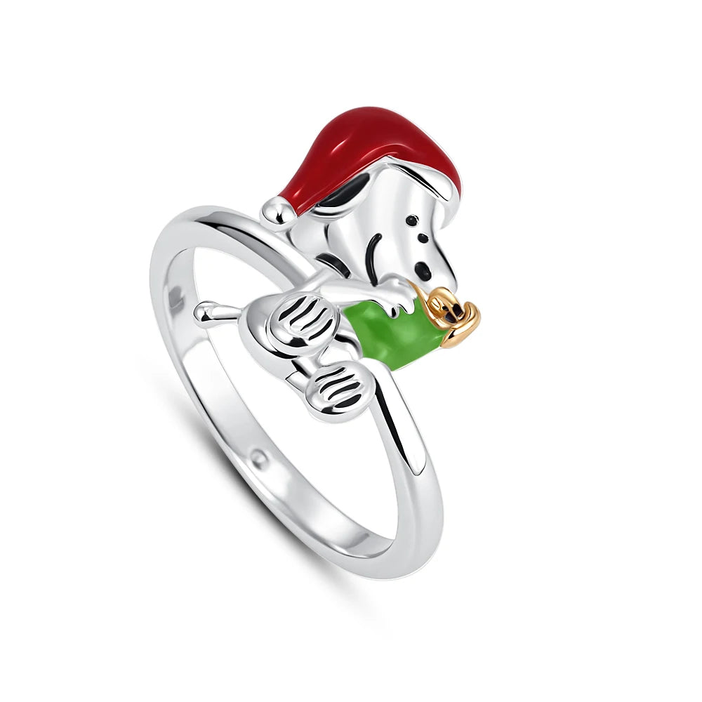 Exquisite 925 Silver Dog Flower Heart-Shaped Ring for Women Perfect for Wedding Parties