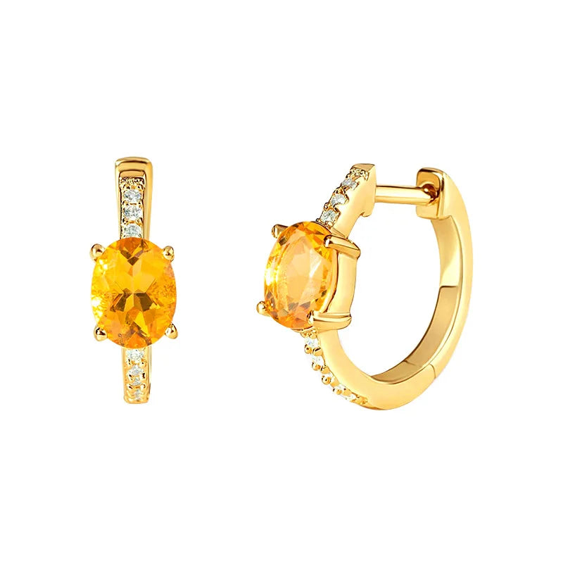 Colorful Crystal Heart Hoop Earrings for Women in Stainless Steel with 14k Gold Plating and Cubic Zirconia Luxury Jewelry