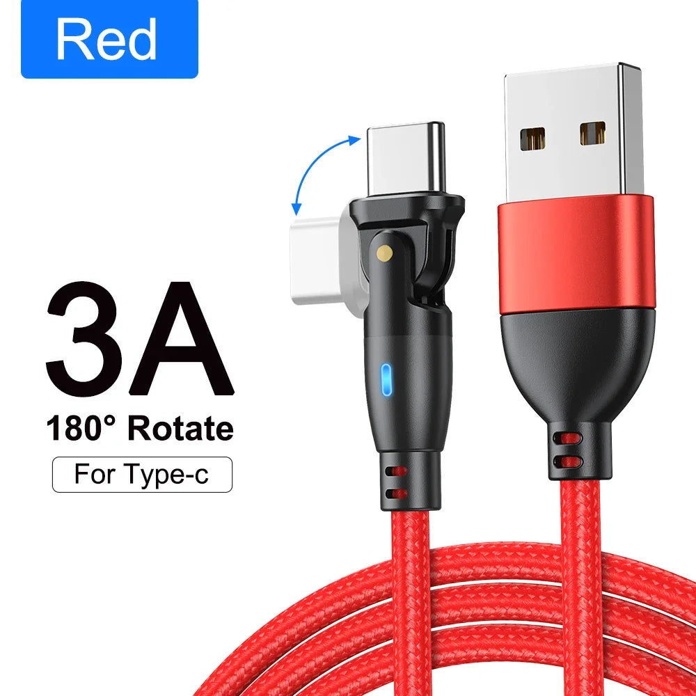 AUFU 100W USB C Fast Charging Cable 3M 5A PD Power Cord with 180 Degree Rotate for MacBook iPad Samsung Xiaomi