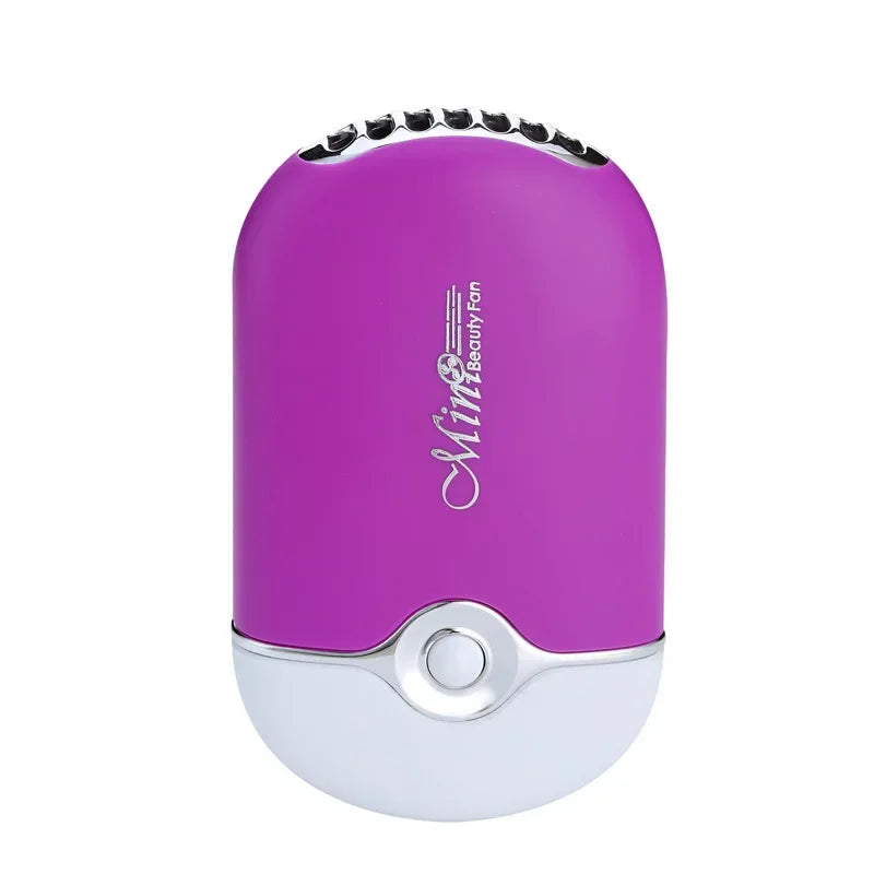 Usb Rechargeable Portable Mini Fan Bladeless Handheld Dryer Purple