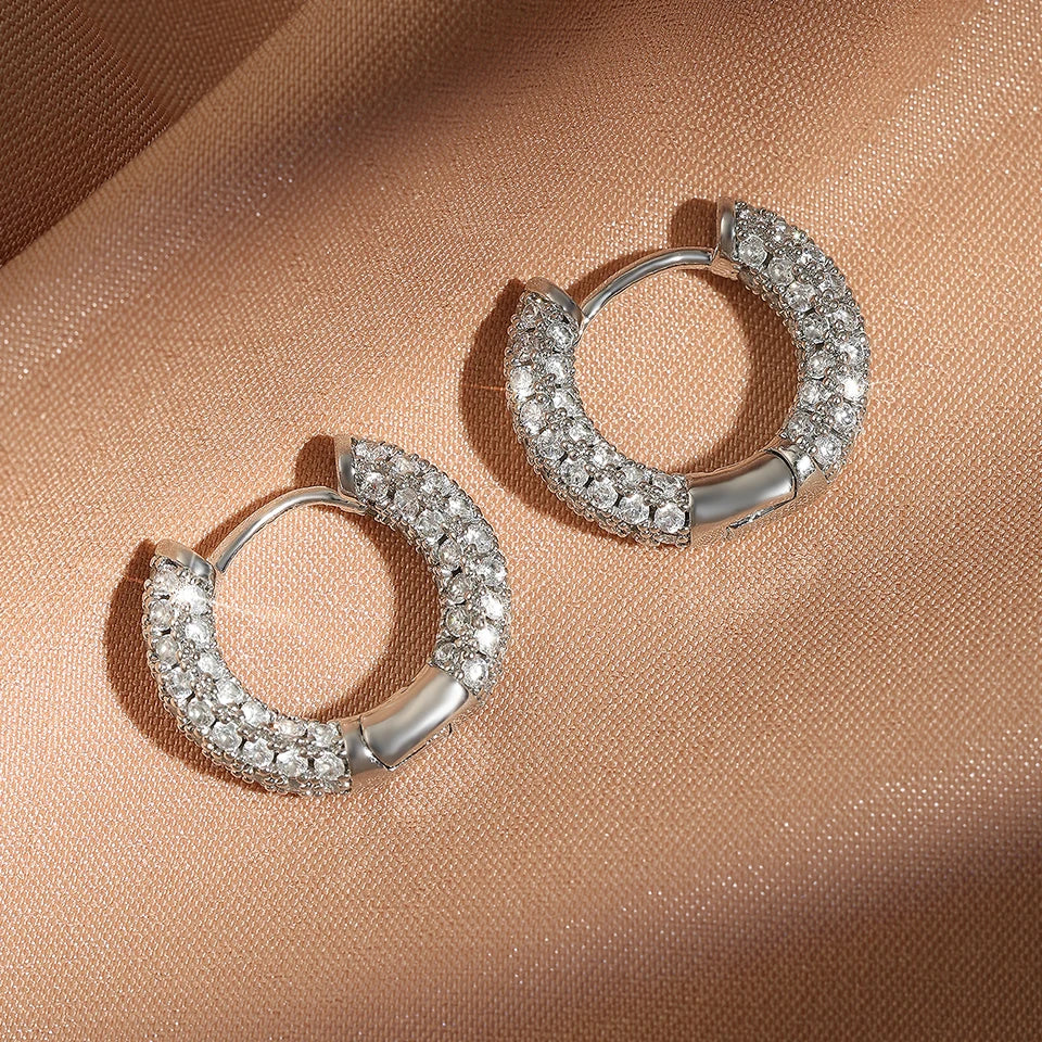 Zakol Turquoise Zircon Hoop Earrings for Women with Brilliant Cubic Zirconia Luxury Party Jewelry