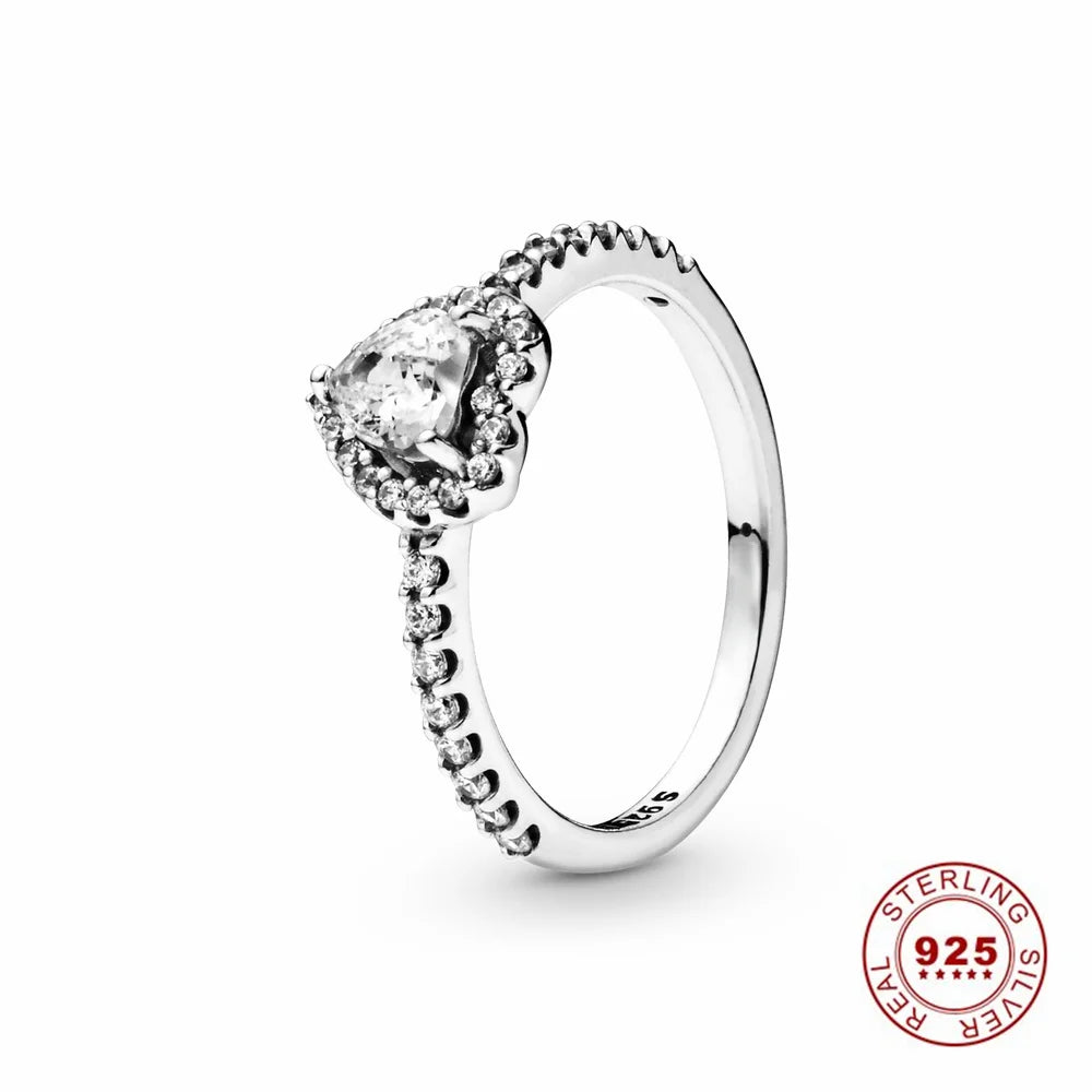 Crown 925 Sterling Silver Rose Gold Stackable Ring with Shiny Zircon for Women Perfect Wedding and Party Gift PAR007-C