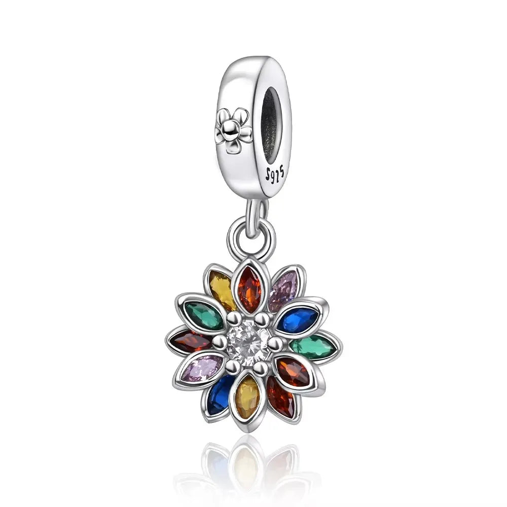 Sterling Silver Four-Leaf Clover Charm Bracelet for Women B2412diao