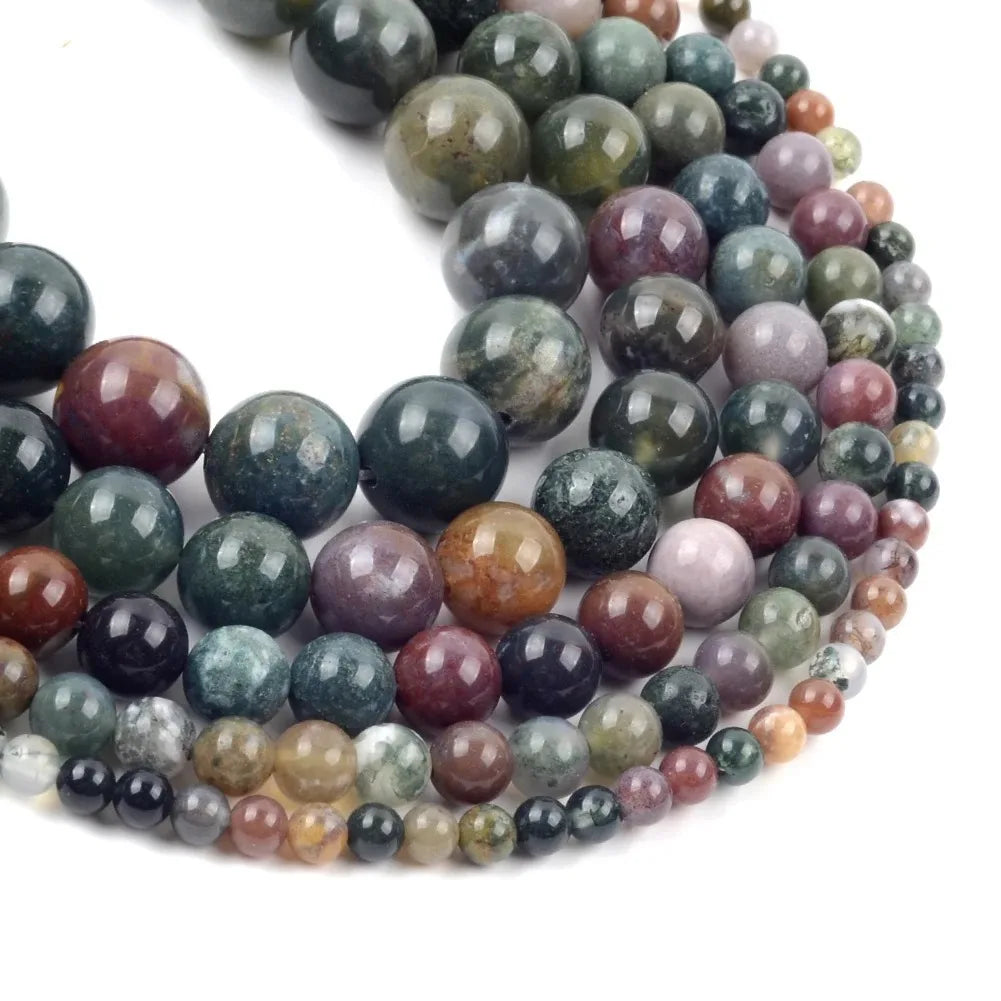 Indian Agate Natural Stone Beads for DIY Jewelry Making Bracelet Necklace Accessories