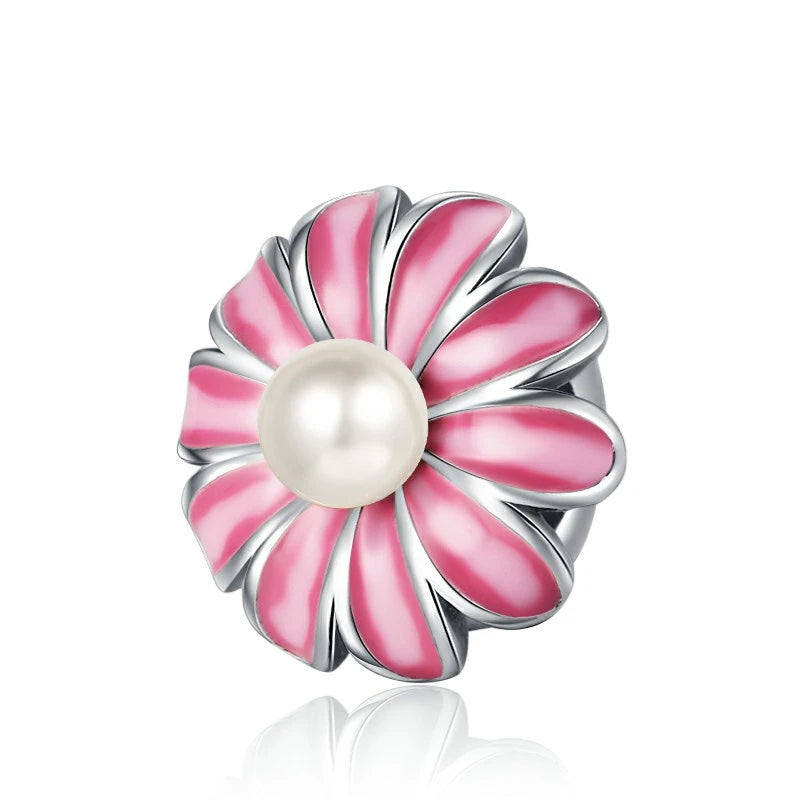 Hot Pink Murano Glass Charm Bead For 925 Bracelet Pendant