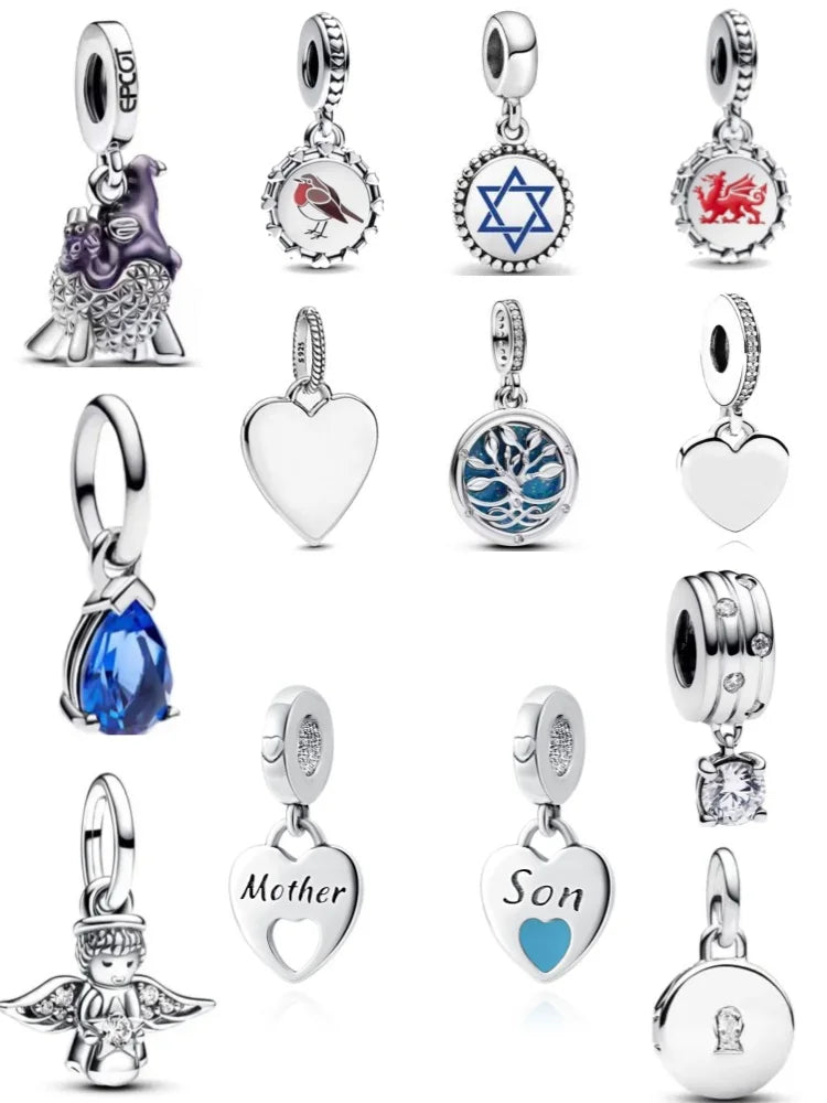 Mother Son Family Tree 925 Silver DIY Bead Bracelet Necklace Jewelry Gift for New Moms
