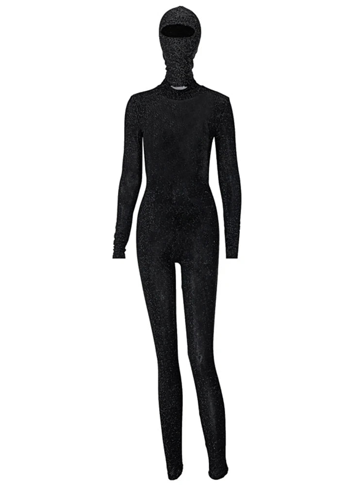 Black Backless Bodycon Jumpsuit For Women Streetwear 2025