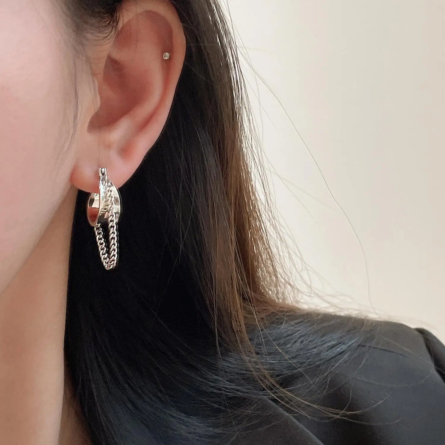 Vintage 925 Sterling Silver Tassel Chain Earrings for Women - Allergy-Free Party Jewelry