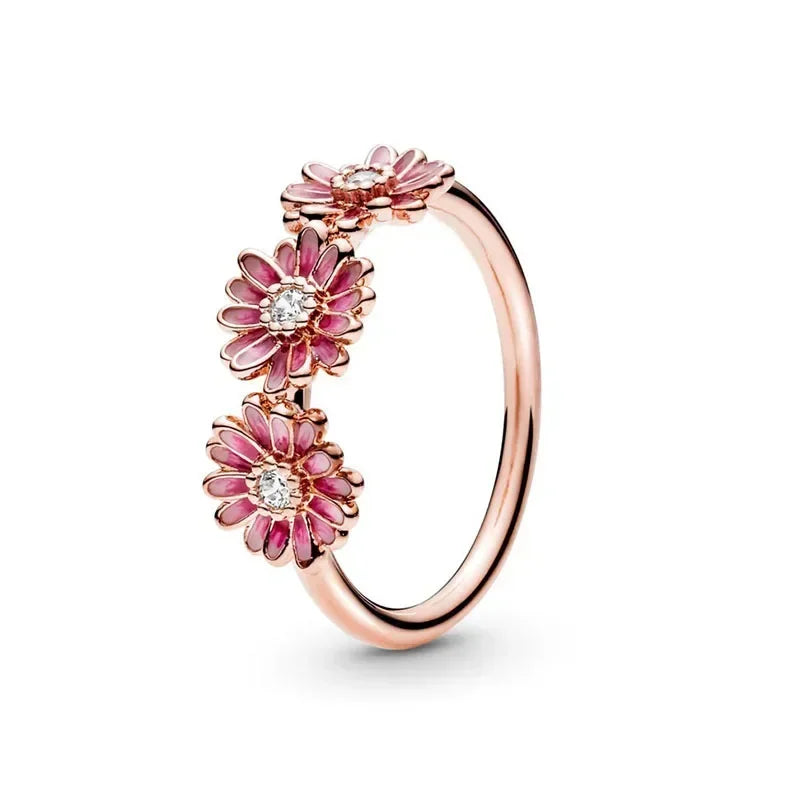 Elegant 925 Sterling Silver Rose Gold Zircon Crown Ring for Women Gold