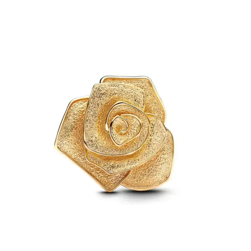 925 Silver Golden Rose Bow Beads Sun and Moon Pendant for European Original Bracelet DIY Exquisite Jewelry Accessories
