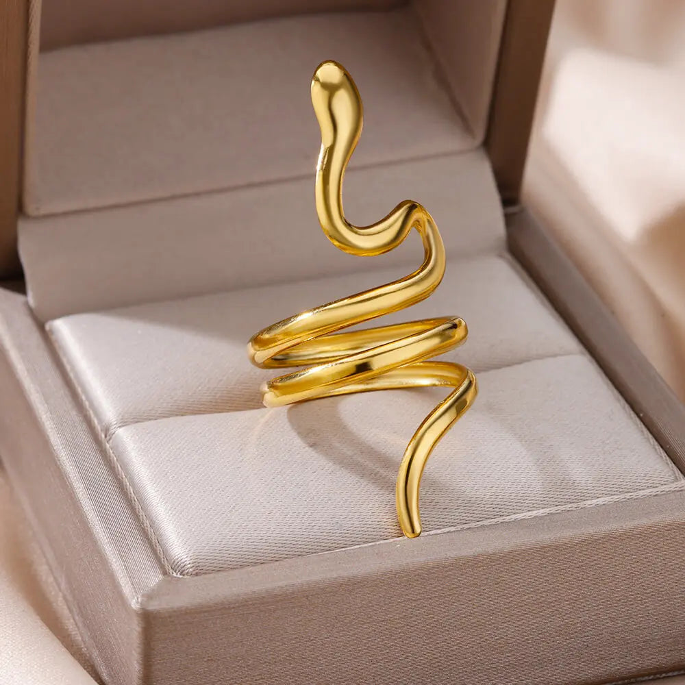 Gold Color 316L Stainless Steel Women's Rings - Fade-Resistant Luxury Wedding Jewelry with Free Shipping