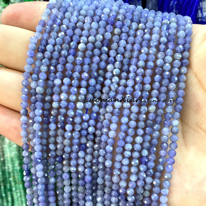 Elegant Faceted Aquamarine Beads for DIY Jewelry Making Bracelet Accessories