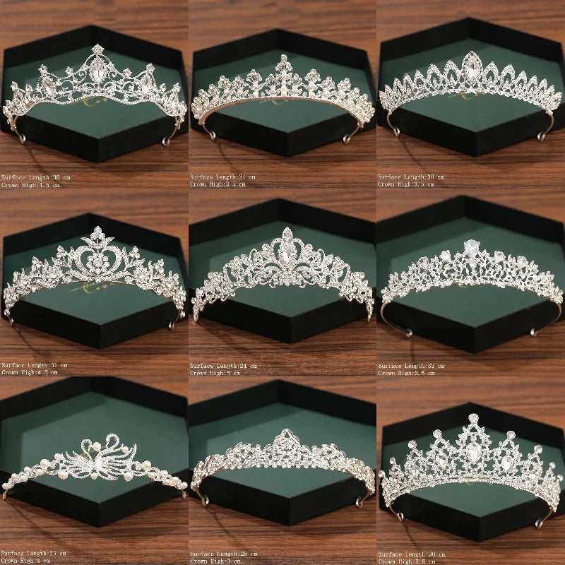 Silver Crown Tiara Hair Accessories for Brides - Top-Rated Crystal Rhinestone Diadem
