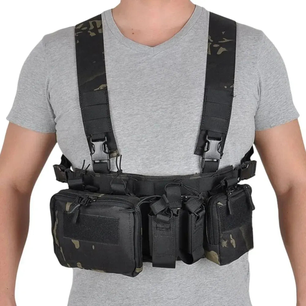 Tactical Vest CS Match Wargame Military Gear Pack Outdoor Nylon Chest Rig Fit for Airsoft Hunting