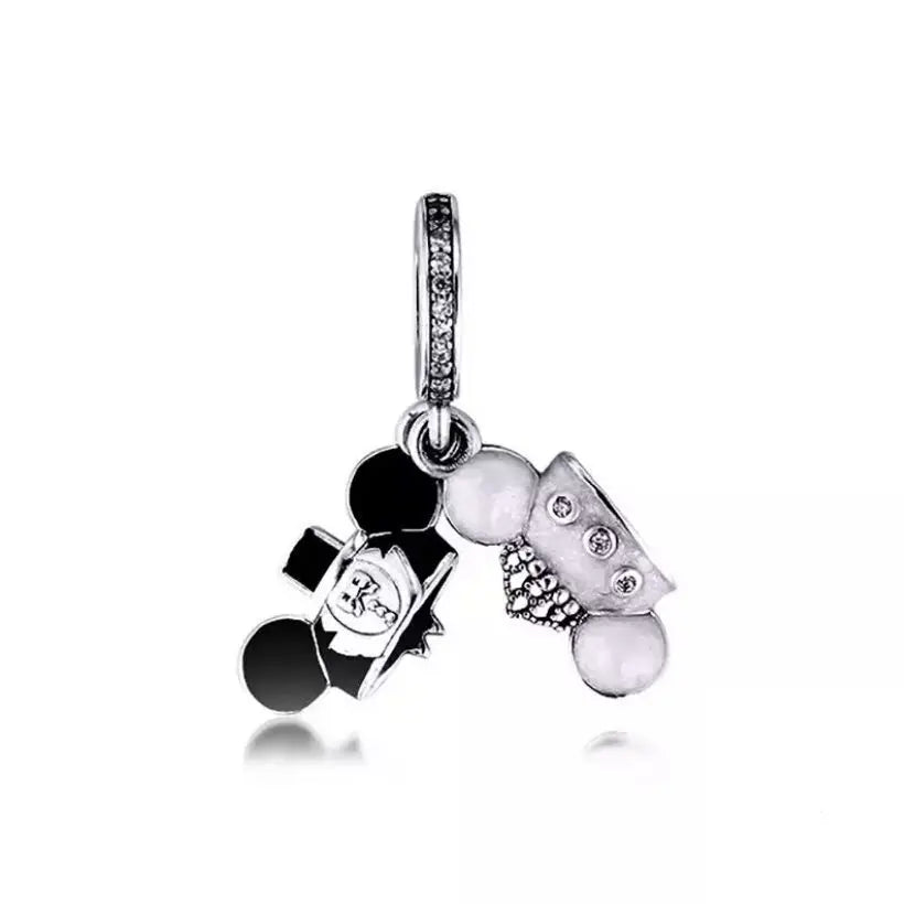 925 Silver Teddy Bear Beads and Mouse Pendant for European Original Bracelet DIY Exquisite Jewelry