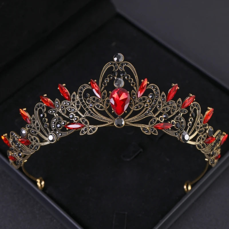 Elegant Gold Crystal Bridal Crown for Women - Trendy Wedding and Birthday Tiara