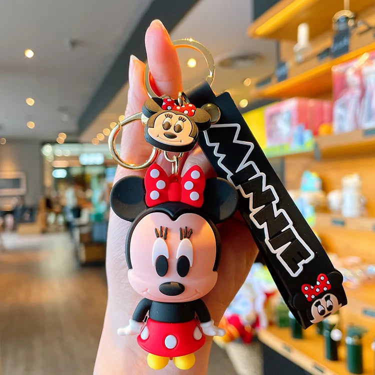 Kawaii Anime Disney Keychain Set Featuring Mickey Mouse, Minnie, Lilo & Stitch