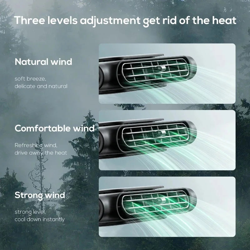 Car Rear Seat Headrest Cooling Fan Electric 3-Speed Mini Fan