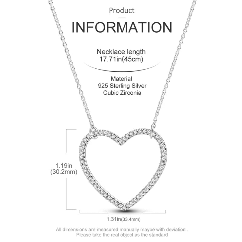 925 Sterling Silver Heart Chain Necklace for Women with Luxury Dog Paw Design Jewelry Gift KTN020