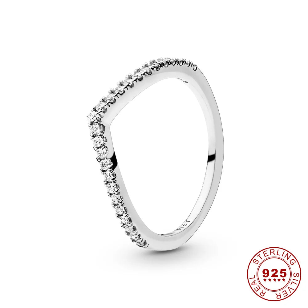 Crown 925 Sterling Silver Rose Gold Stackable Ring with Shiny Zircon for Women Perfect Wedding and Party Gift PAR007-C