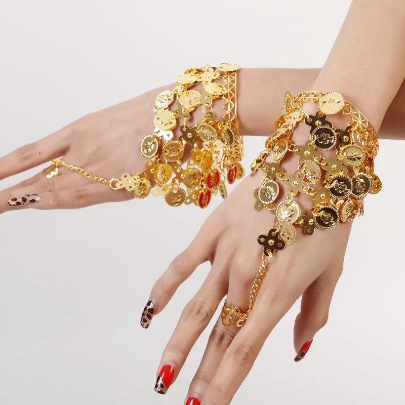 Indian Dance Jewelry Set Necklace Earrings Bangle Hairband