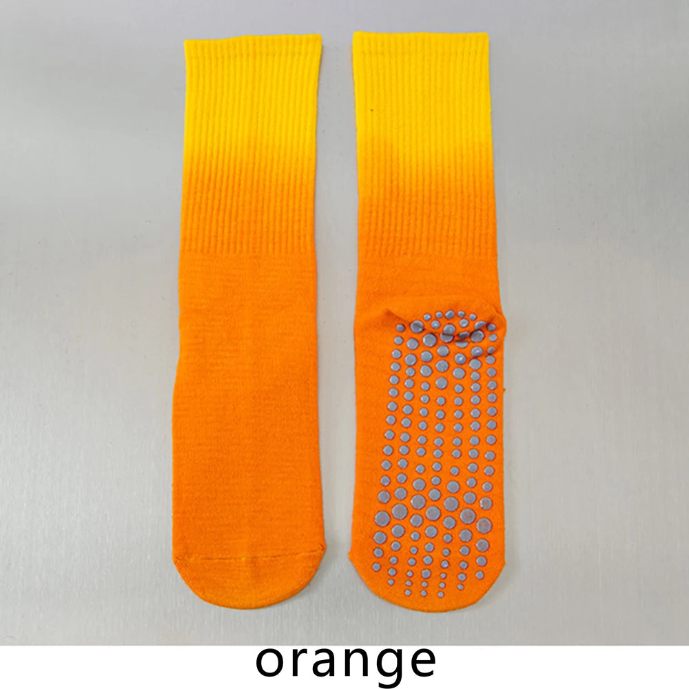 Colorful Women Cotton Mid Tube Non Slip Yoga Pilates Socks