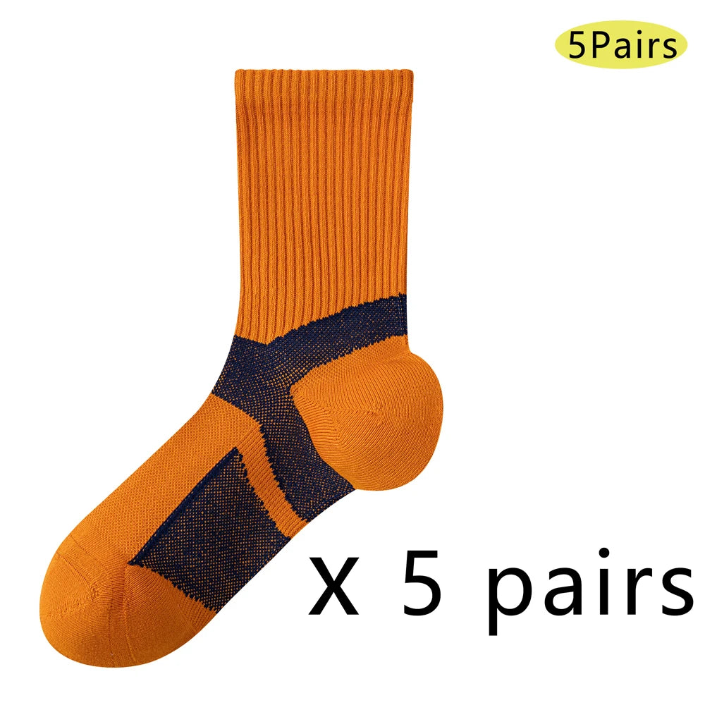 Marathon Running Socks Men Breathable Anti Odor Crew
