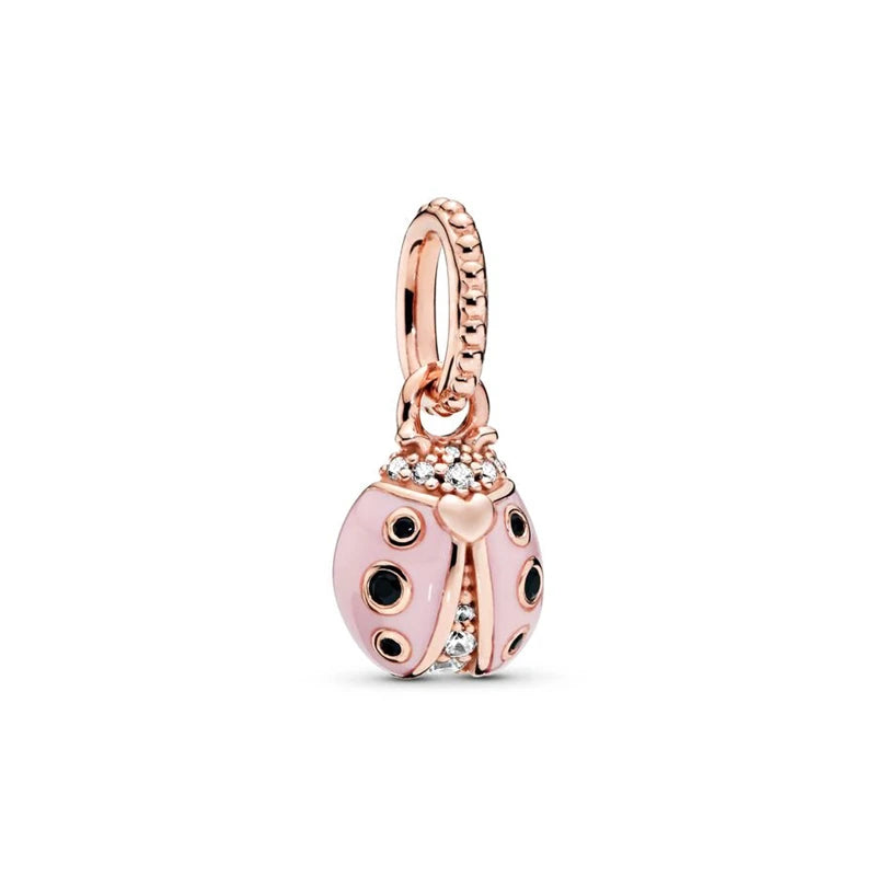 Sparkling Rose Gold Family Tree & Flower Charm Bead for European Silver Bracelet YY0179