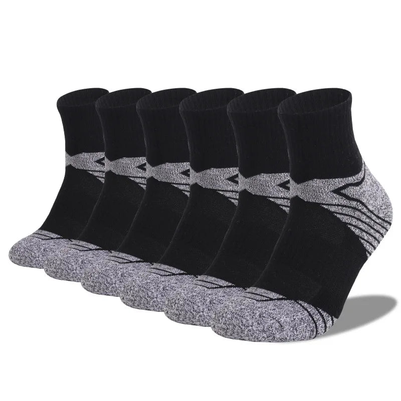 3 Pairs Unisex Thick Sole Moisture Wicking Running Socks