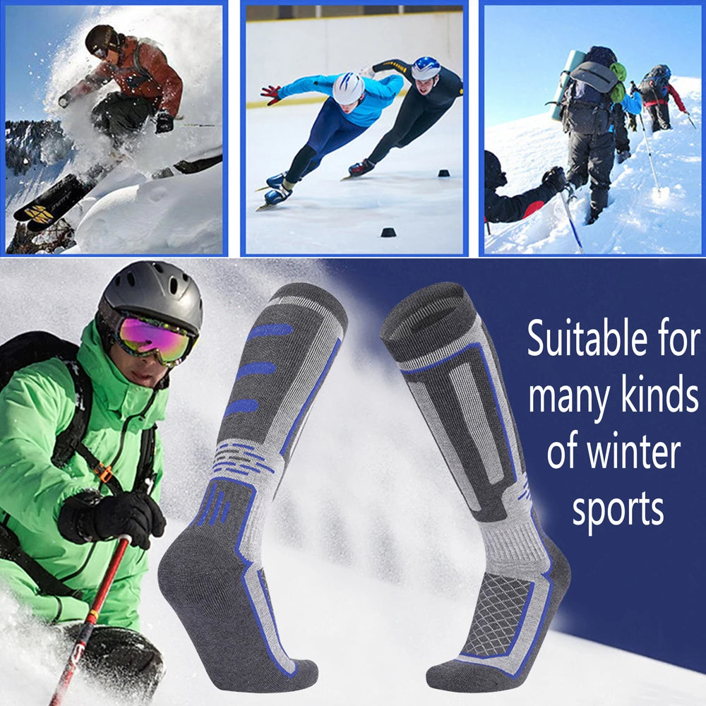 Mens Cotton Knee High Thermal Ski Socks For Winter Use