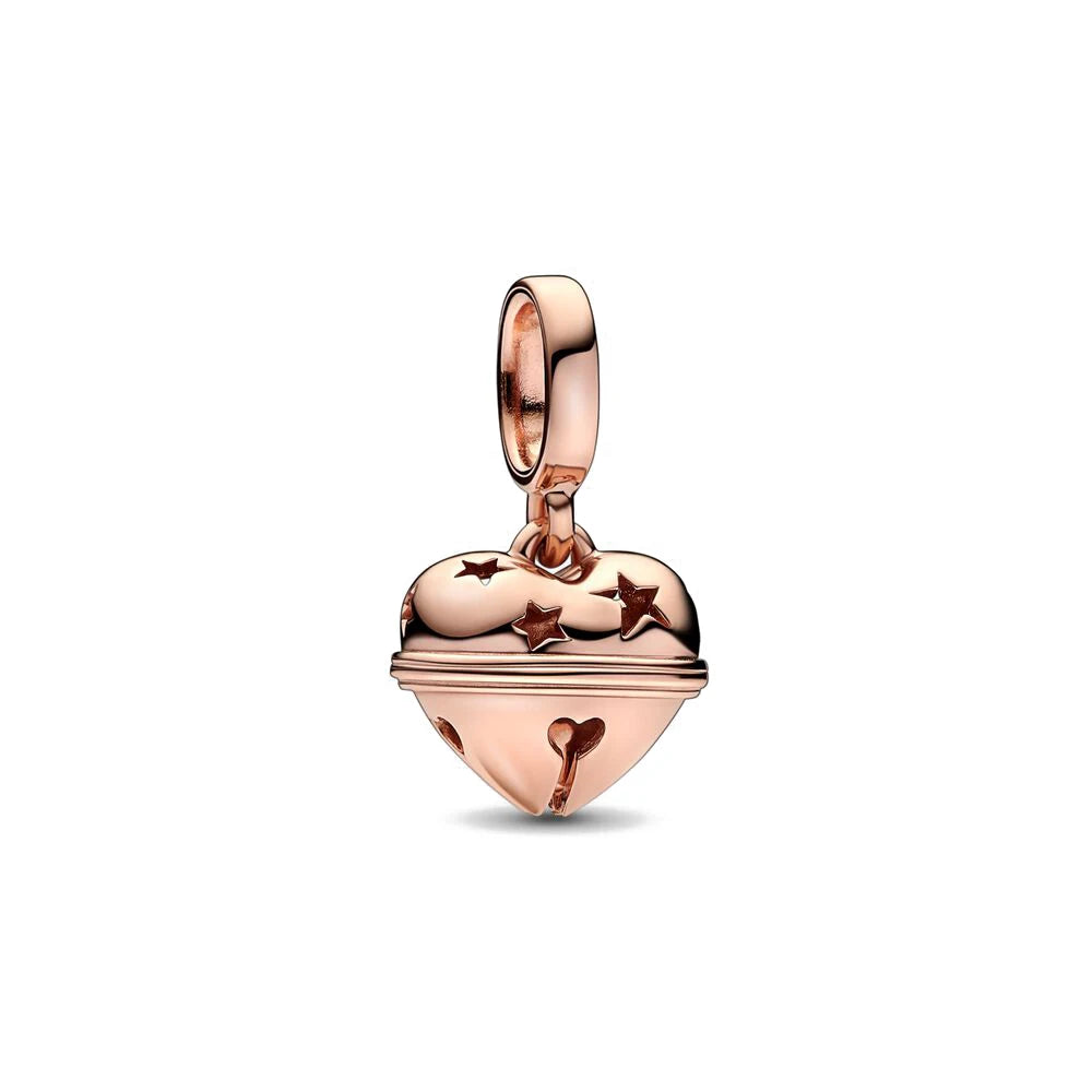 Rose Gold Butterfly Lock Key Charms Beads for DIY Jewelry Making F605