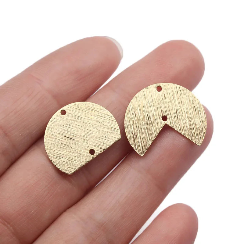 Brass Moon Round Connectors U-Shaped Arch Links for DIY Jewelry Making 10 to 20 Pieces