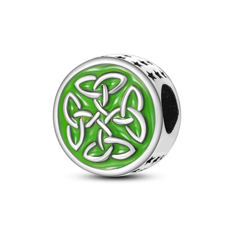 Silver Plated Eternal Symbol Charms with Luminous Star Beads and Love Dangle Safety Chain for DIY Jewelry