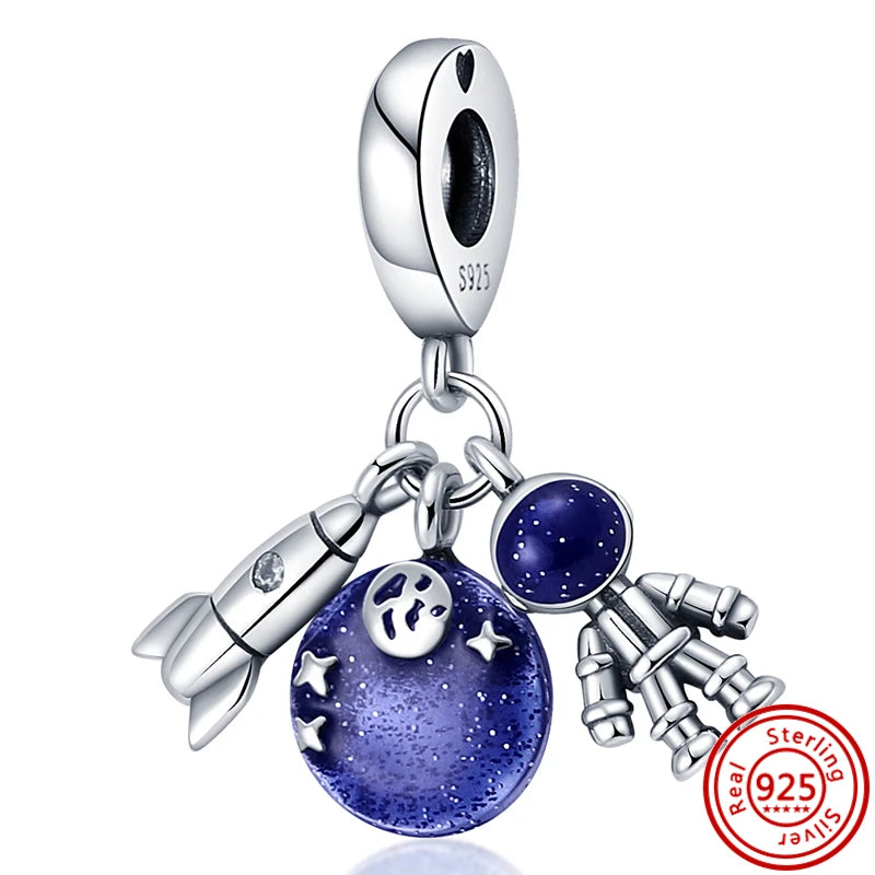 925 Sterling Silver Travel-Themed Charm Beads for Bracelets BK299
