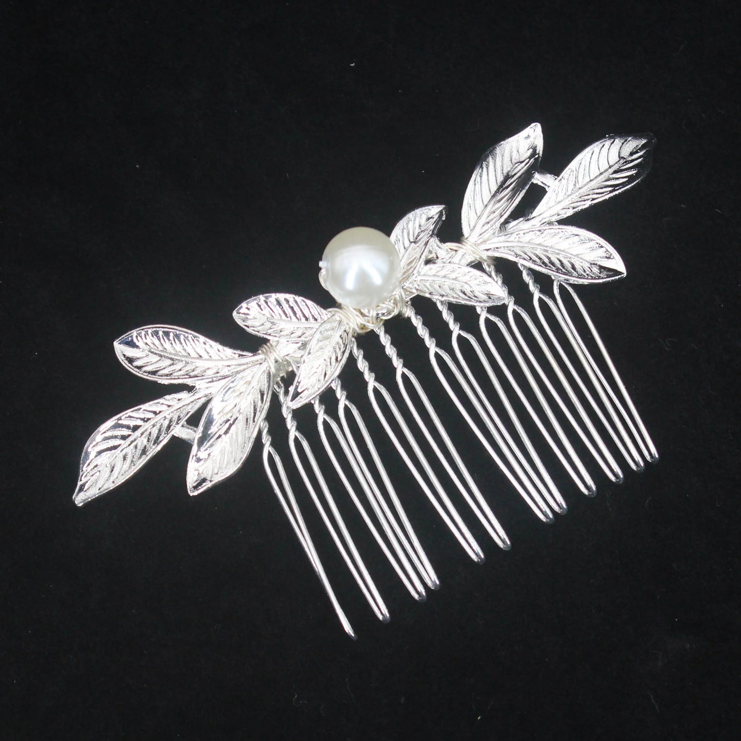 Bridal Crystal Hair Comb - Elegant Hair Clips & Pins for Brides Handmade Silver