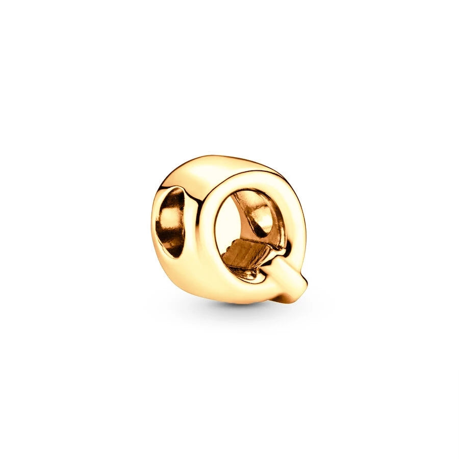 Gold Plated A To Z Alphabet Charm Beads For 925 Bracelet