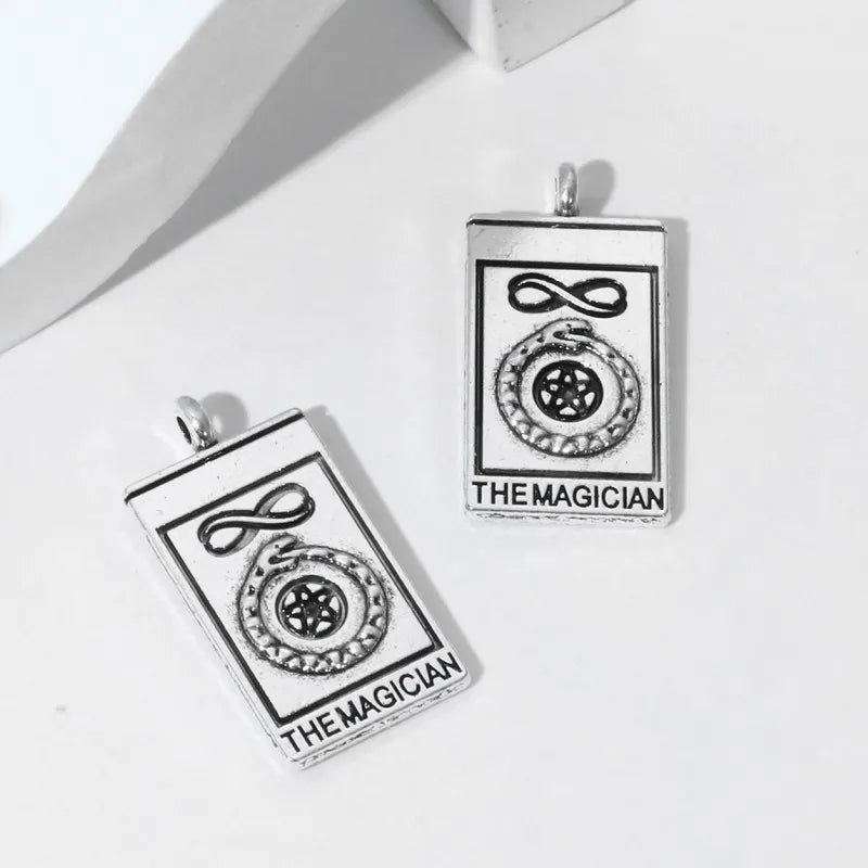 Elegant Alloy Tarot Card Charms Set for DIY Religious Jewelry Crafting