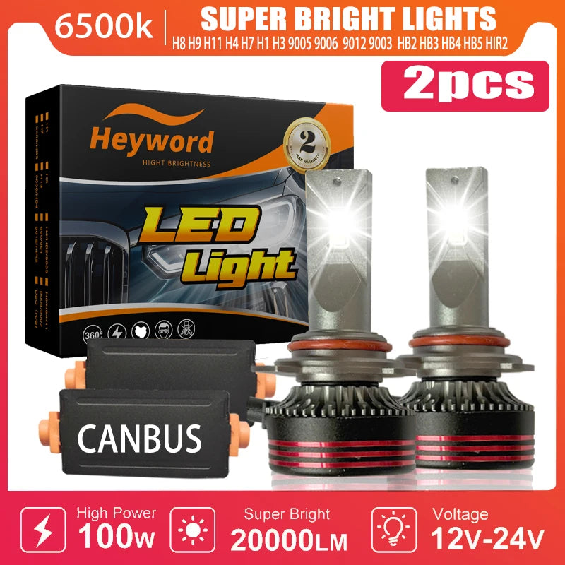 Heyword M8 Pro 160W 12000LM 6000K LED Headlights High Low Beam